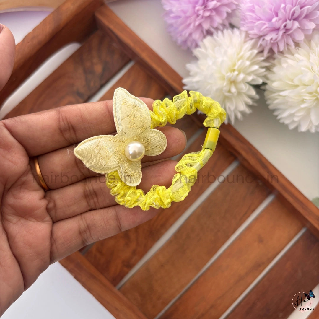 Butterfly Pearl Organza Scrunchie