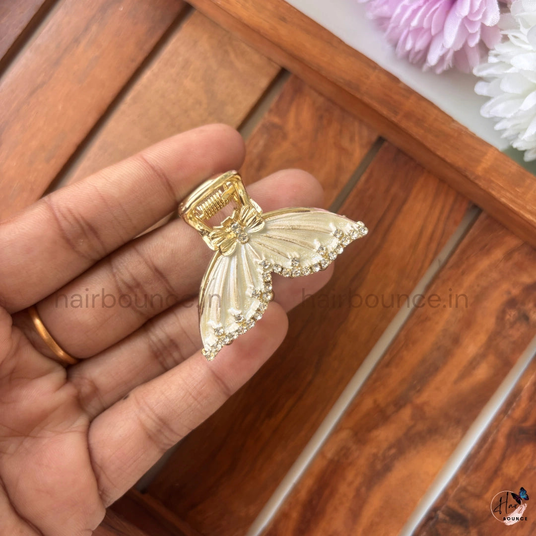 Aurora Butterfly Crystal Metal Hair Claw – Medium