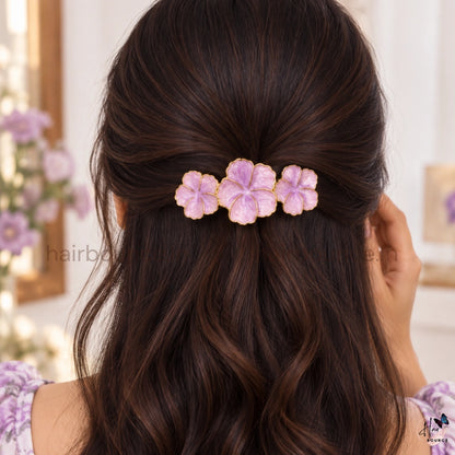 Hibiscus Bloom Center Hair Clip – Triple Flower