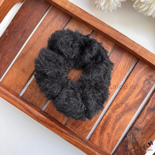 Fluffy Faux Fur Hair Scrunchie – Soft Plush Elastic Hair Tie