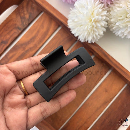 Matte Neutral Rectangle Cut Hair Claw – Medium