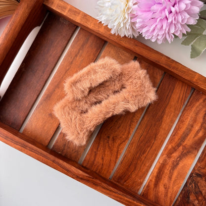 Nude Shade Rectangle Hair Claw - Large