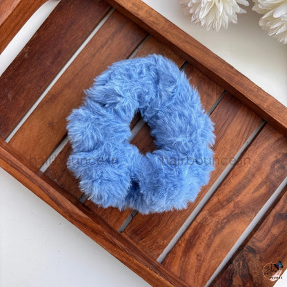 Fluffy Faux Fur Hair Scrunchie – Soft Plush Elastic Hair Tie