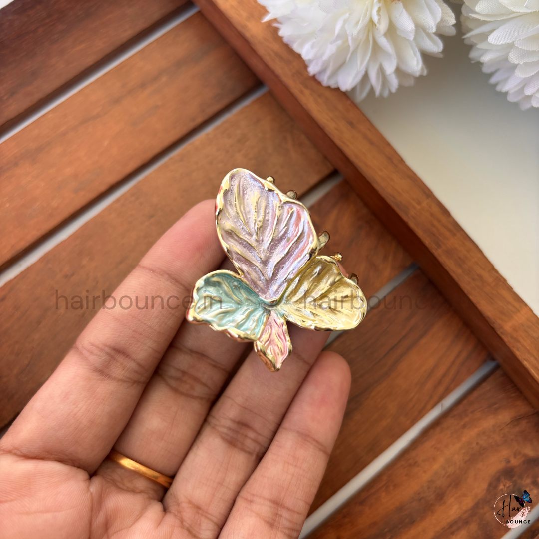 Iridescent Petal Butterfly Hair Claw – Medium