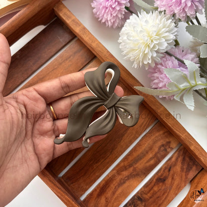 Dual Tone Luxe Bow Hair Claw – Large