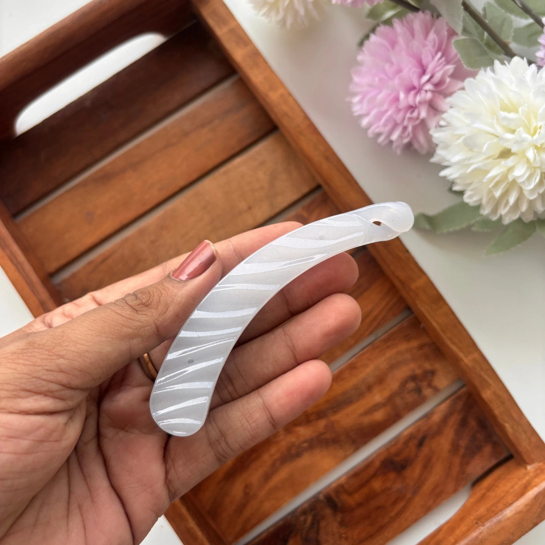 Pastel Swirl Curve Banana Clip - Medium