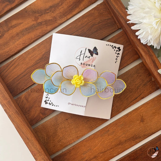 Pastel Gradient Floral Hair Barrette