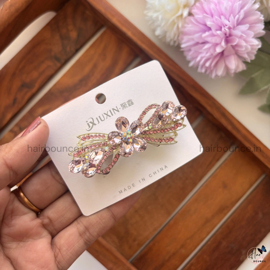 Radiant Bloom Crystal Center Clip