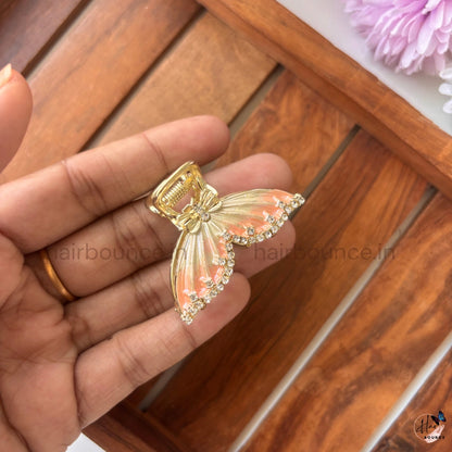 Aurora Butterfly Crystal Metal Hair Claw – Medium