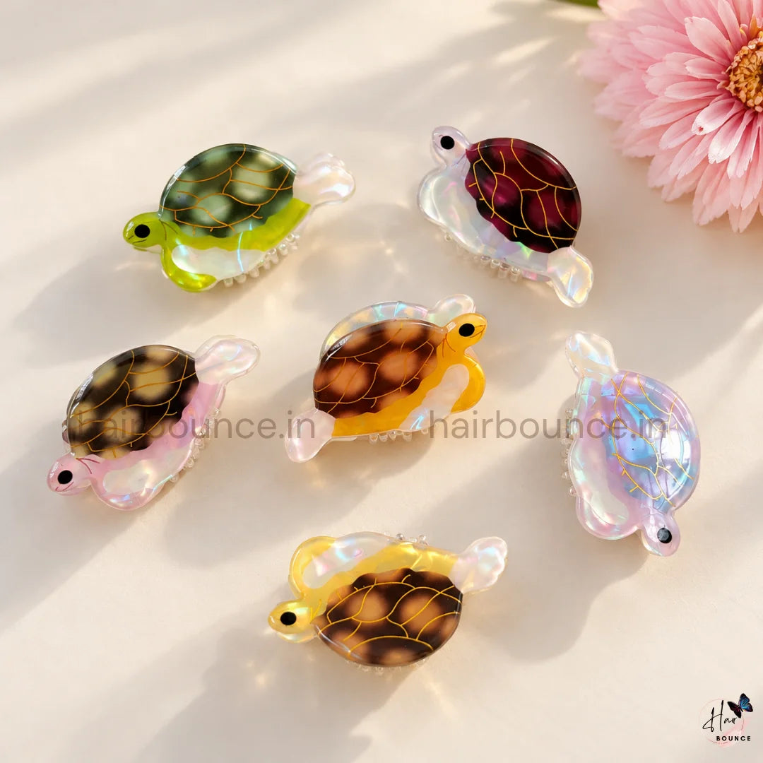 Ocean Cuties Turtle Mini Hair Claw Clips – Pack of 6