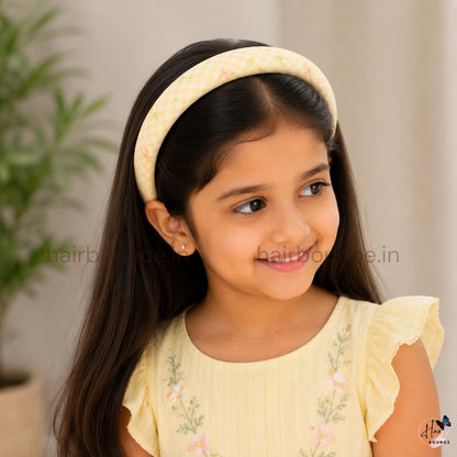 Pastel Gingham Padded Headband for Women & Girls