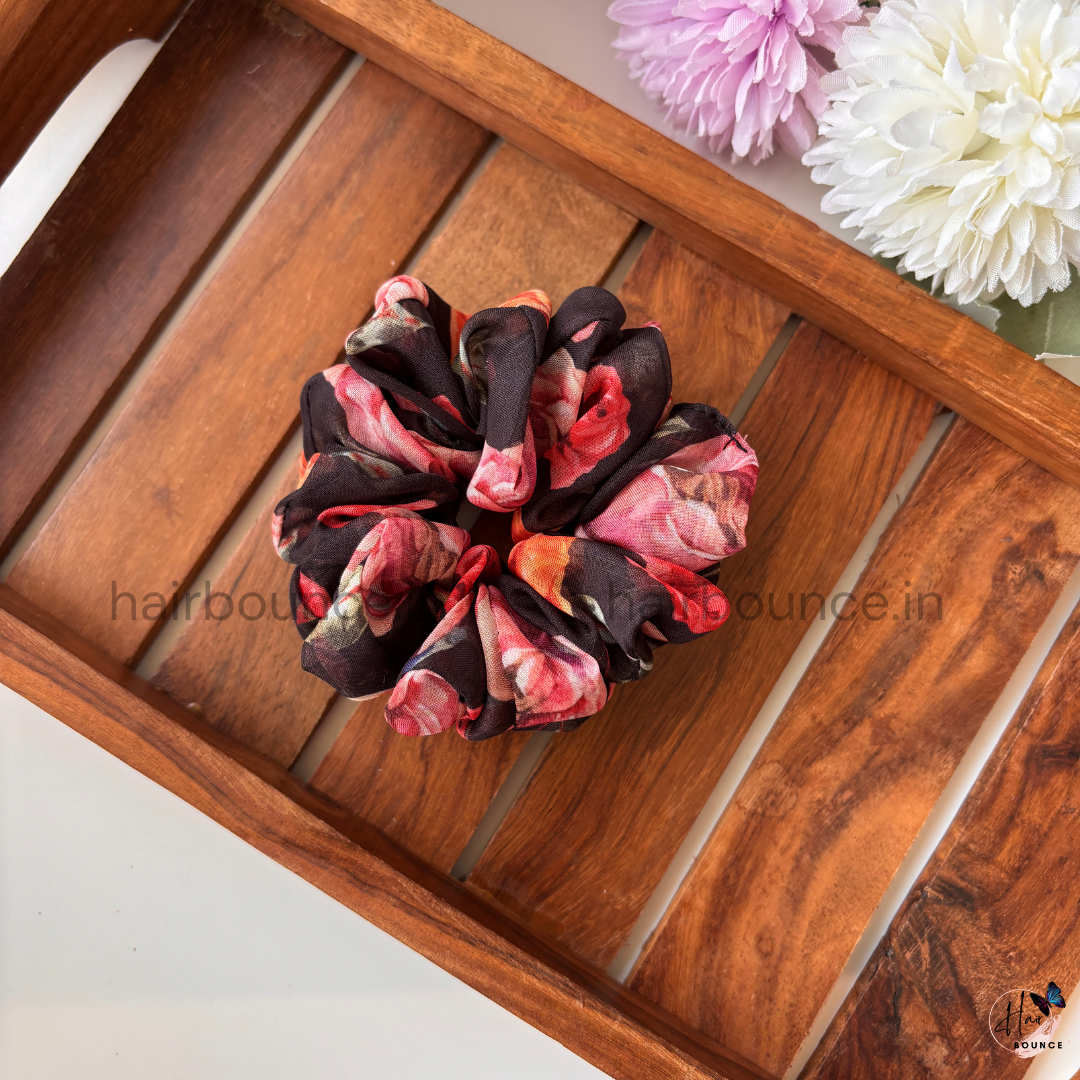 Organza Dusky Rose Scrunchie - Regular