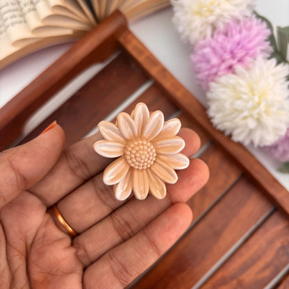Blush Sunflower Hair Claw – Small