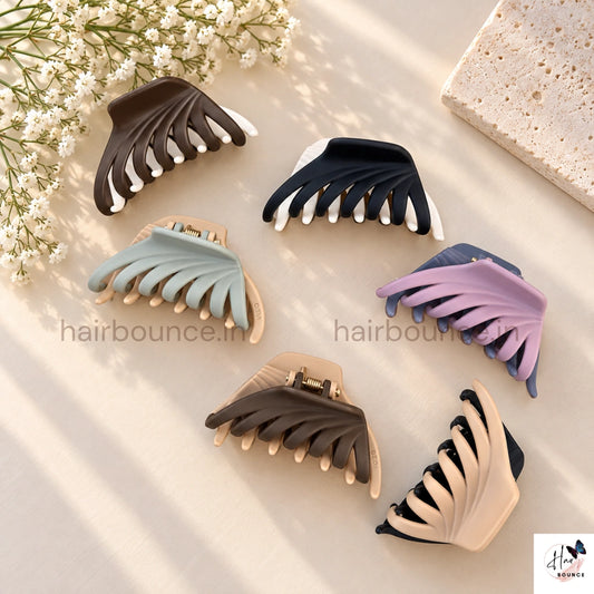 Dual Colour Lined Hair Claw - Medium