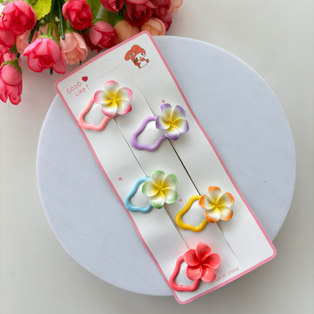 Cute Flower Tic Tac Hair Clips - Pack of 5