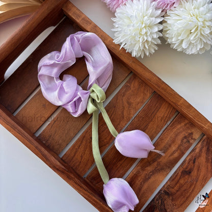 Lovely Tulip Fluffy Scrunchie - Organza