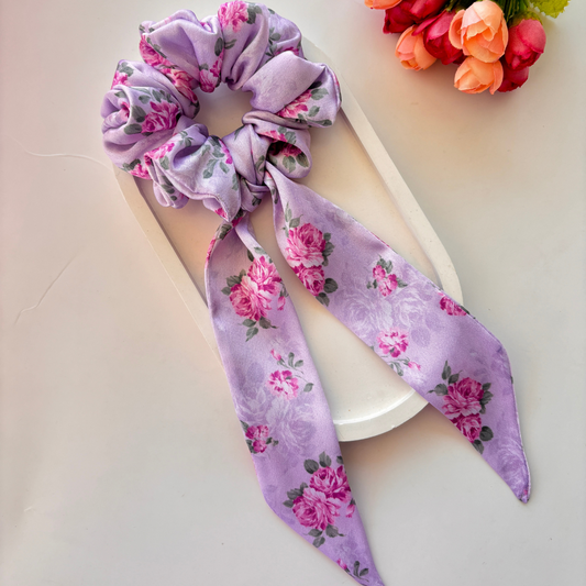 Floral Printed Tail Scrunchies