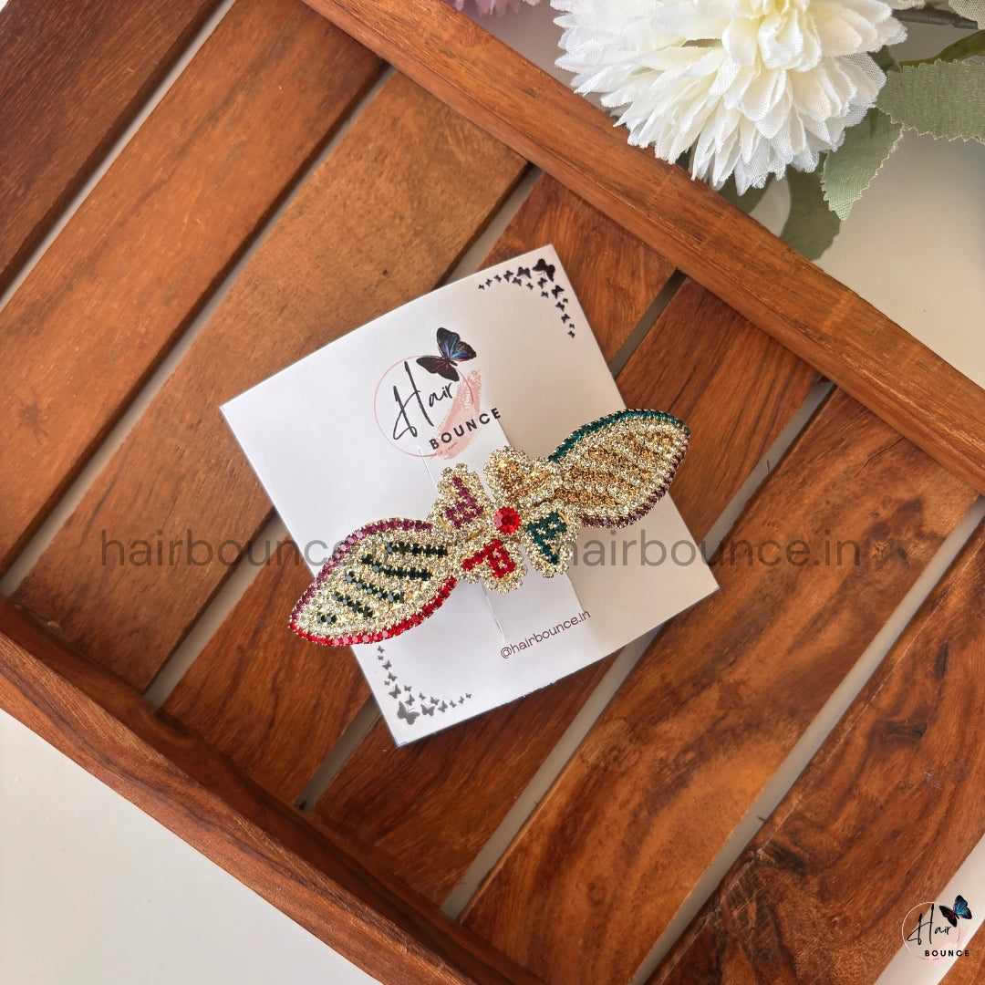 Royal Radiance Crystal Bow Barrette