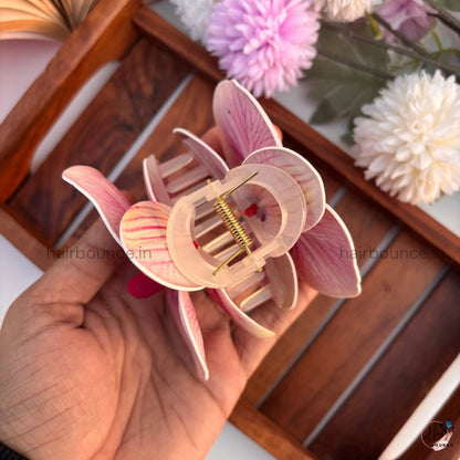 Orchid Bloom Hair Claw – Luxe Floral Edition / Large