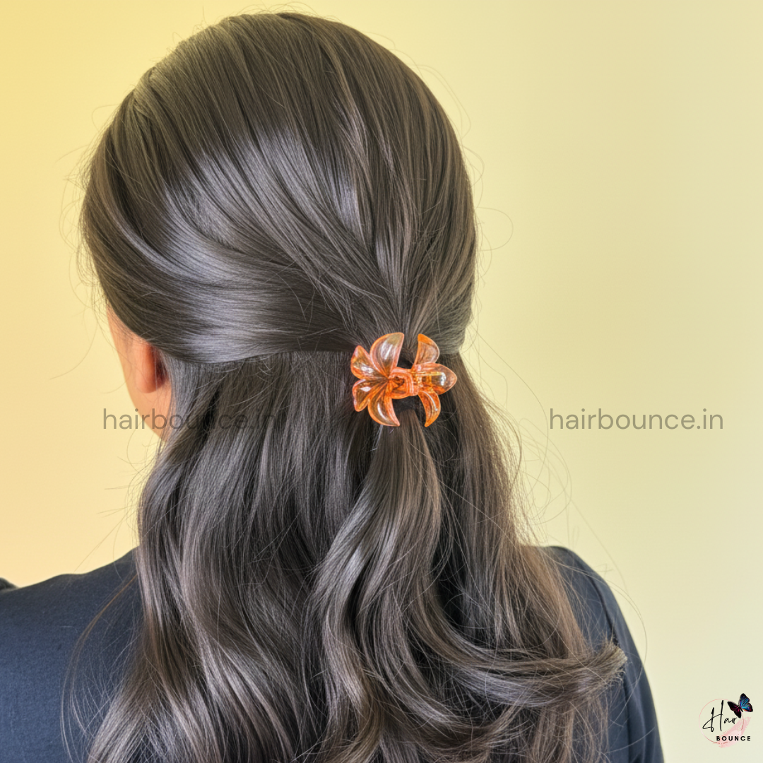 Glassy Flower Hair Claw - Small