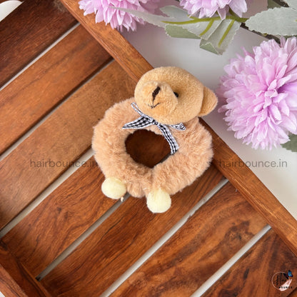 Teddy Pompom Plush Scrunchies – Cute & Cuddly Style