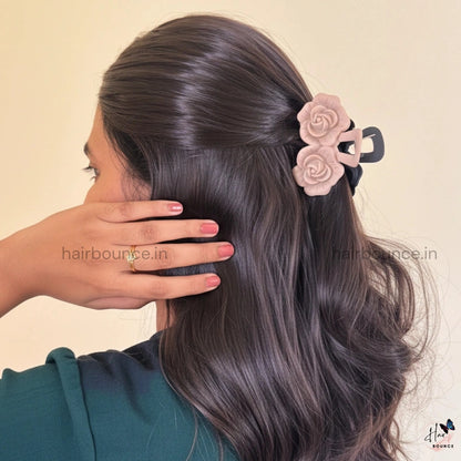 Dual Colour Twin Rose Hair Claw - Large