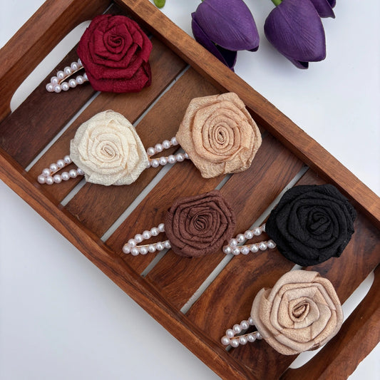 Cute Rose Pearl Alligator Clip