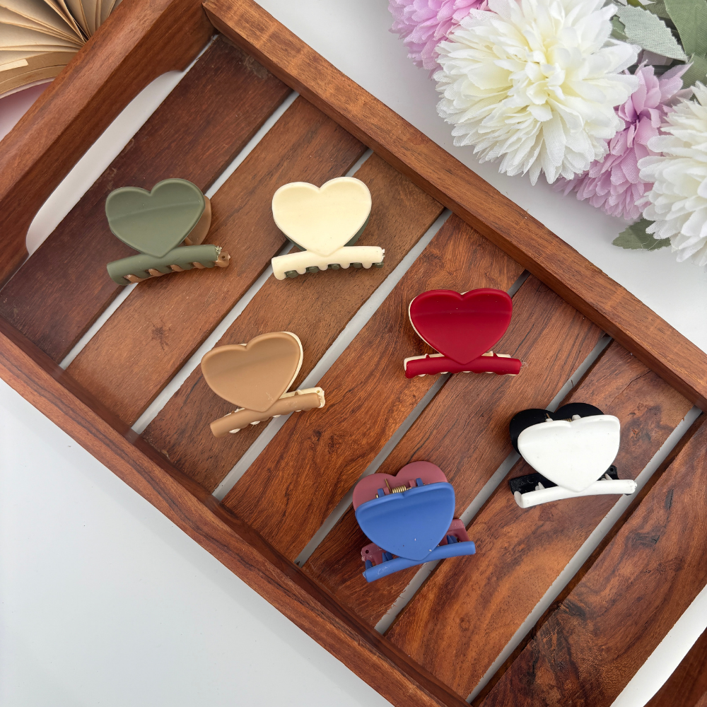 Dual Colour Heart Hair Claw - Small