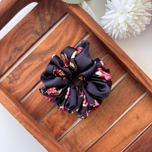 Midnight Blossom Scrunchie - Regular