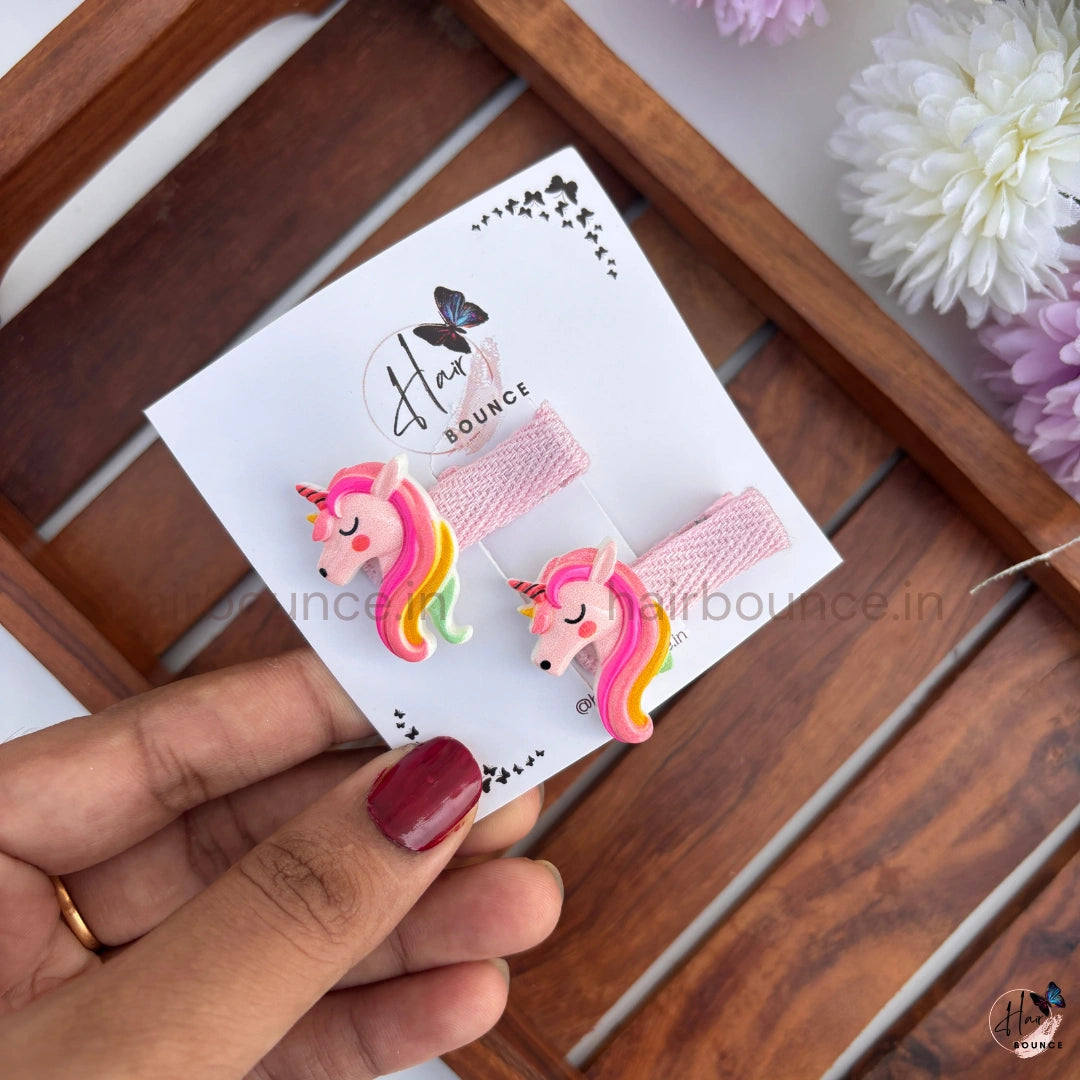 Rainbow Unicorn Kids Alligator Clips – Pack of 2