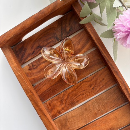 Glassy Flower Hair Claw - Large