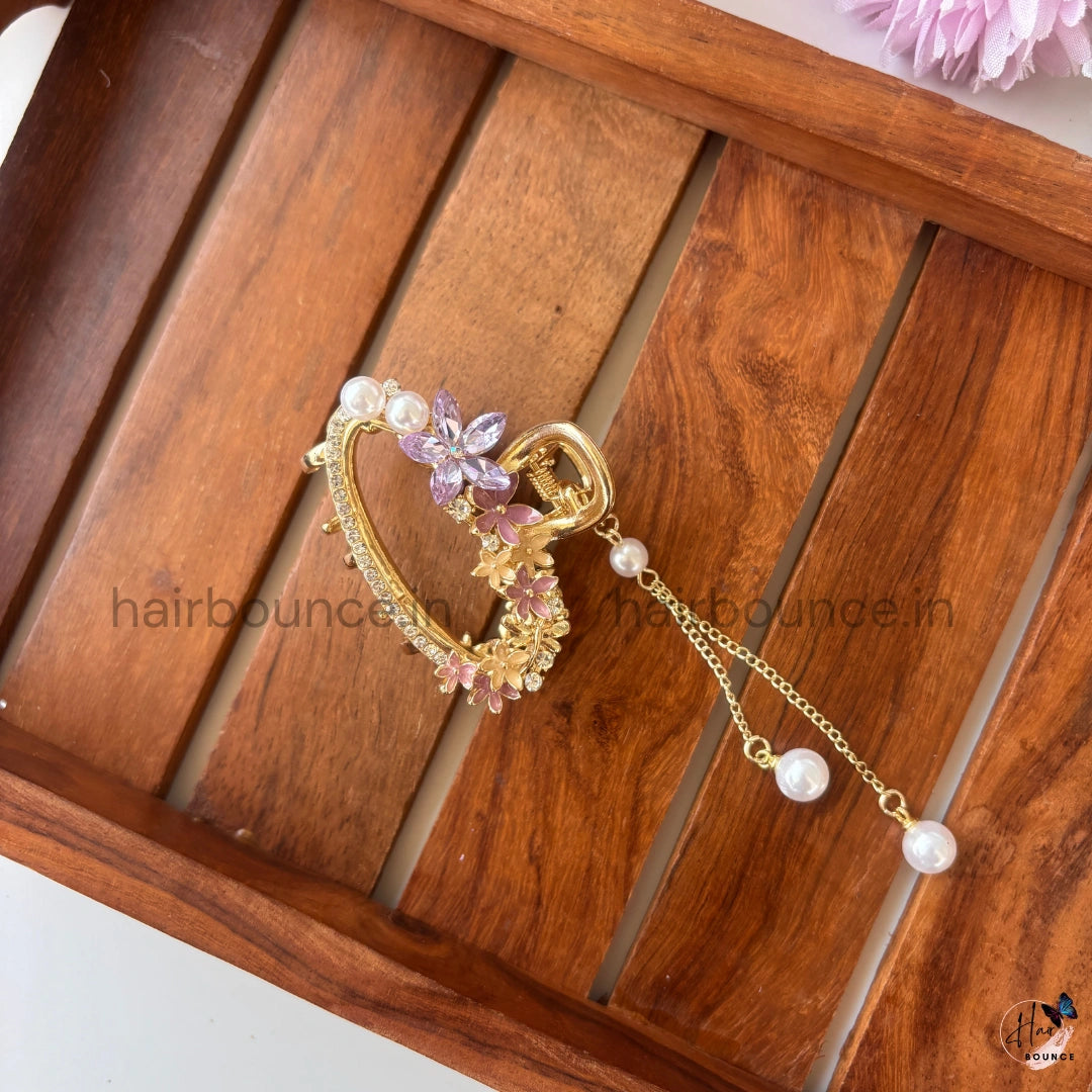 Eternal Bloom Pearl Hanging Hair Claw – Medium