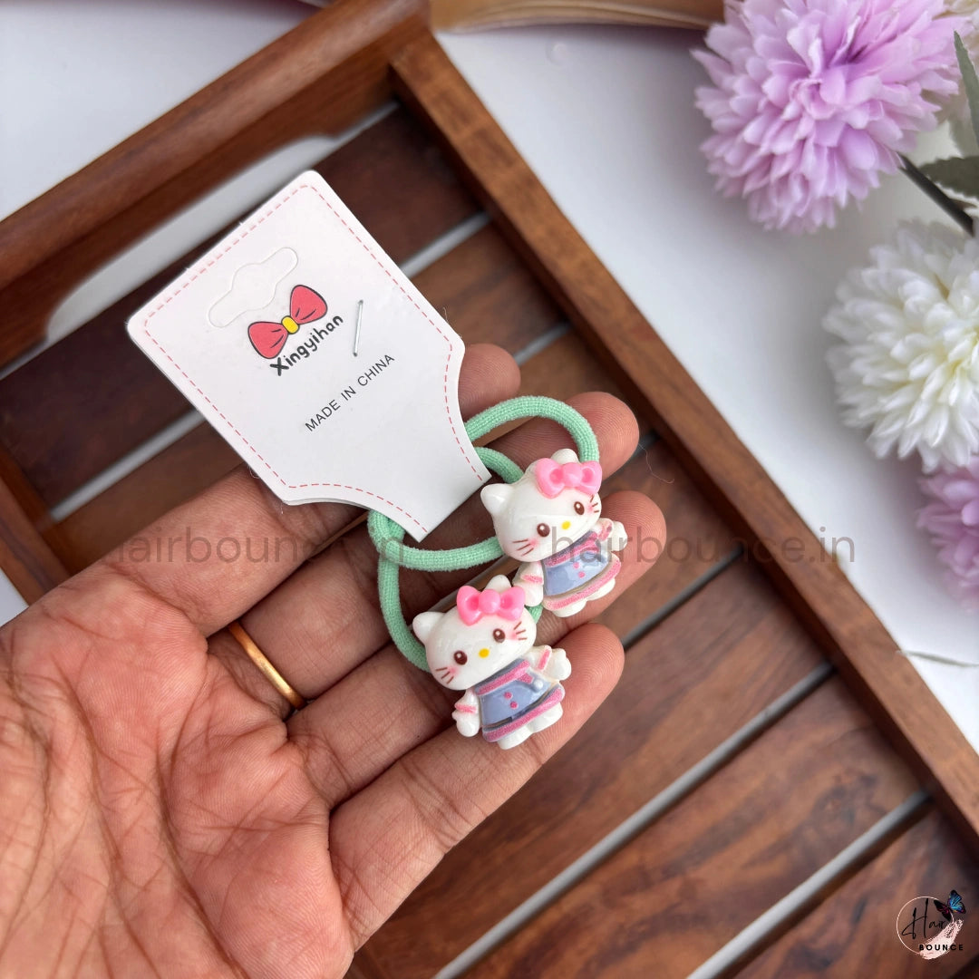Cute Kitty Hair Ties for Girls – Pack of 2