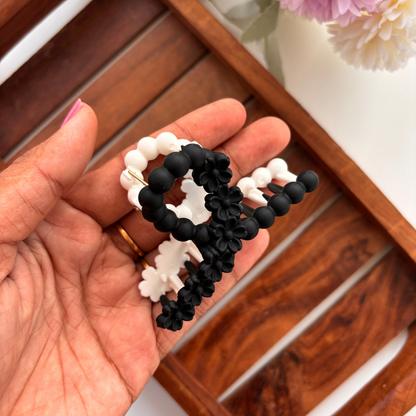 Dual Colour Flower Bubble Loop Hair Claw - Medium