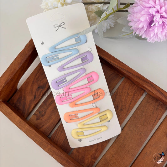 Candy Pop Matte Hair Clips Set – Vibrant Tic Tac Snap Pins (Pack of 10) for Girls & Kids