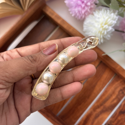 Dual Tone Pearl Banana Clip - Medium