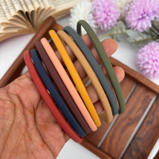 Smooth Matte Finish Headband - Pack of 2 (Assorted Colours)