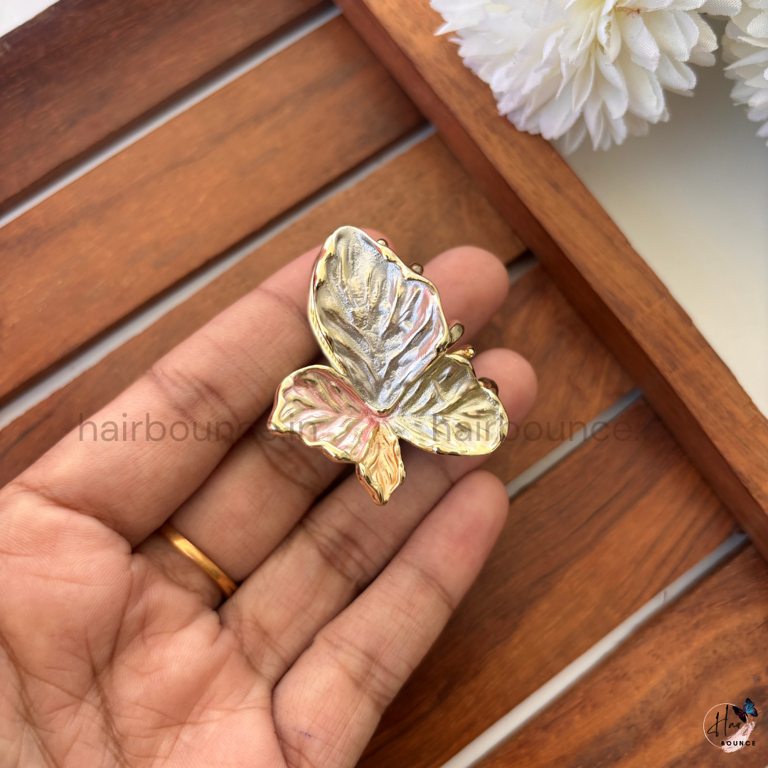 Iridescent Petal Butterfly Hair Claw – Medium