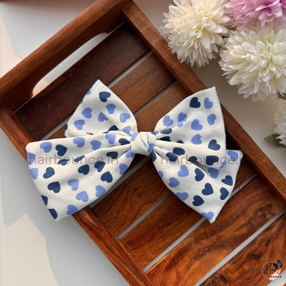 Sweet Heart Print Bow Hair Clip