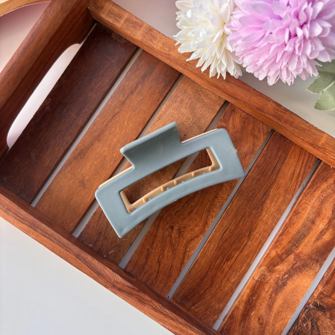 Dual Colour Rectangle Hair Claw - Large