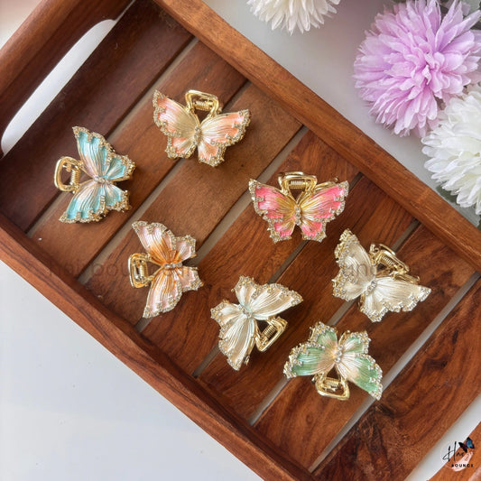 Celestial Glow Butterfly Metal Hair Claw – Medium