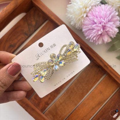 Radiant Bloom Crystal Center Clip