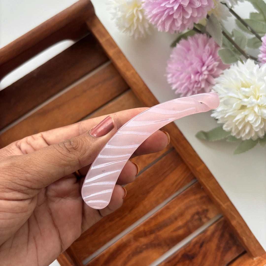 Pastel Swirl Curve Banana Clip - Medium