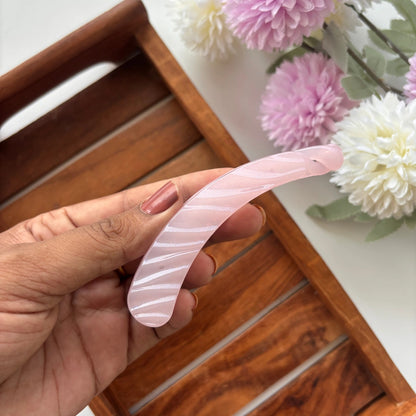 Pastel Swirl Curve Banana Clip - Medium