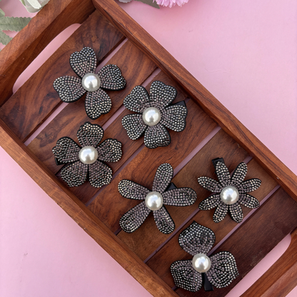 Midnight Pearl Bloom Alligator Clip