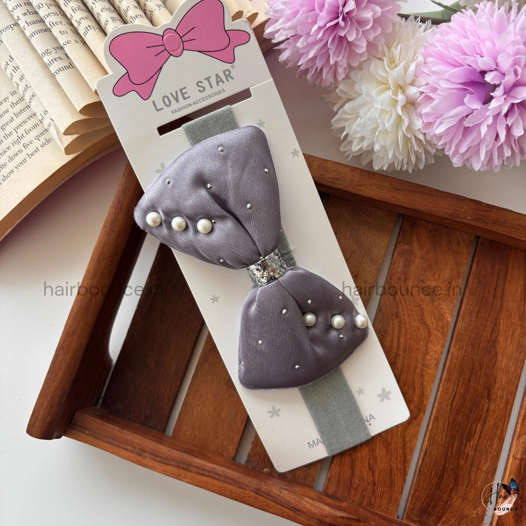 Pearl Bow Newborn Headband