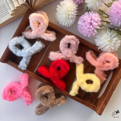 Colourful Loop Fur Hair Claw - Large