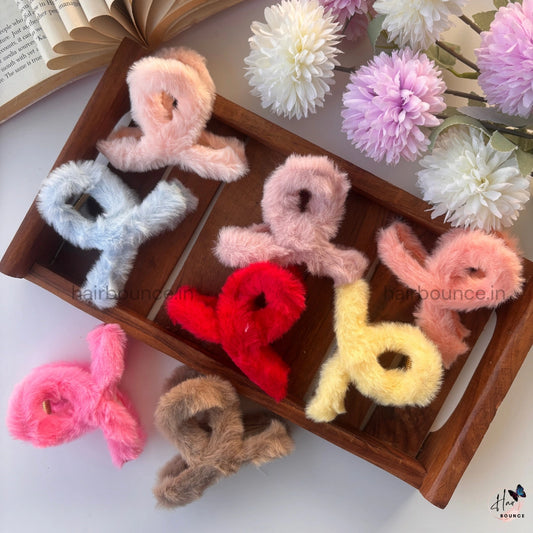 Colourful Loop Fur Hair Claw - Large