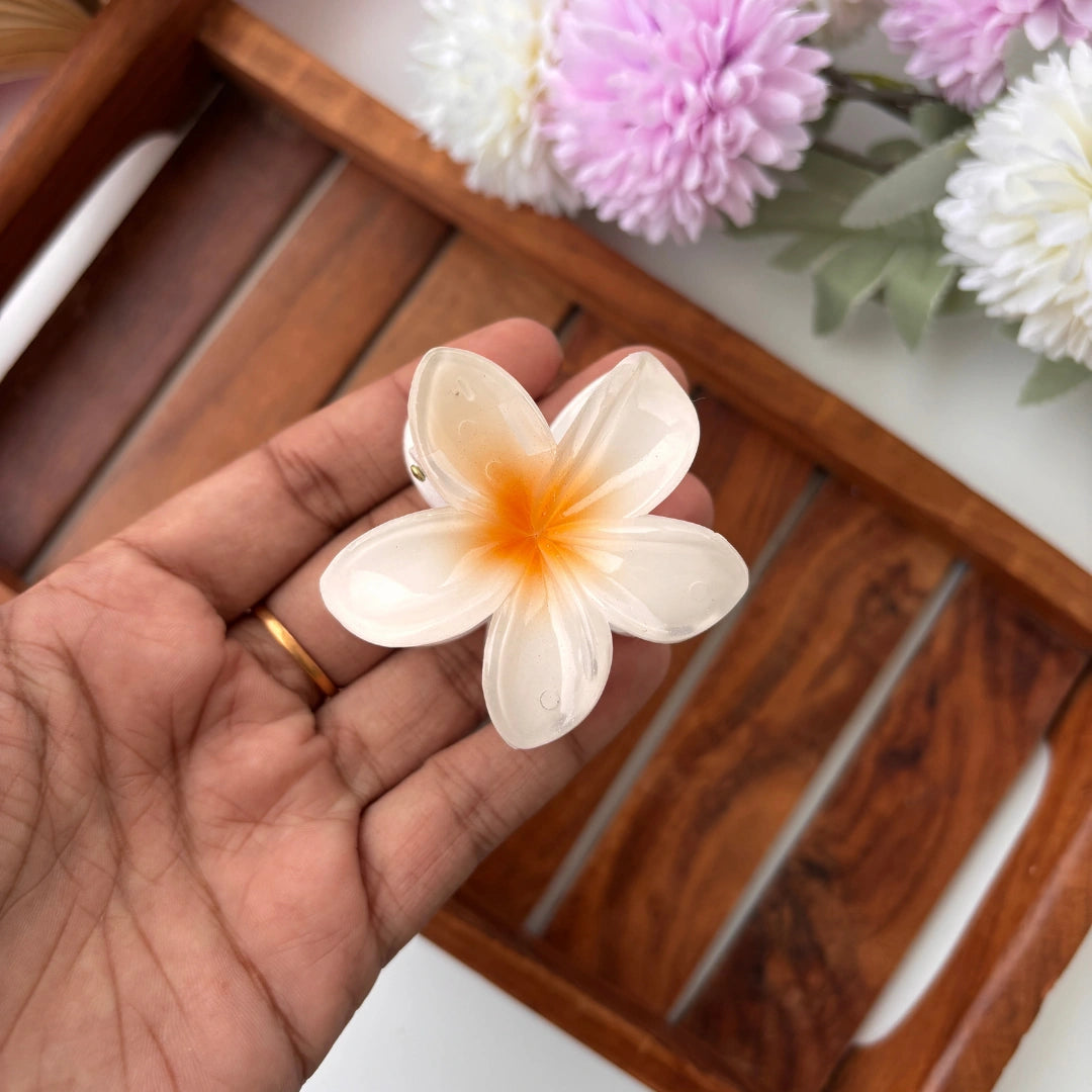 Shiny Lily Flower Hair Claw - Medium