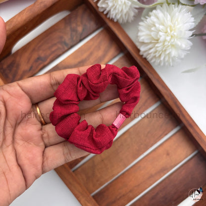 Premium Linen Fabric Hair Scrunchies for Women & Girls